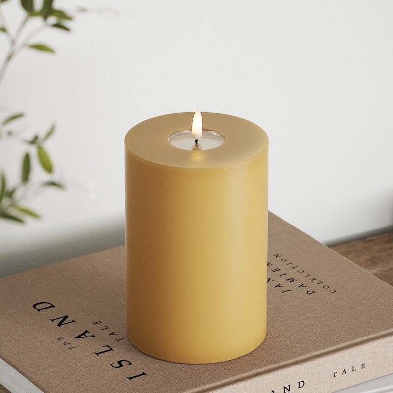 Deluxe Homeart LED Vela pilar Ø10x15cm Curry