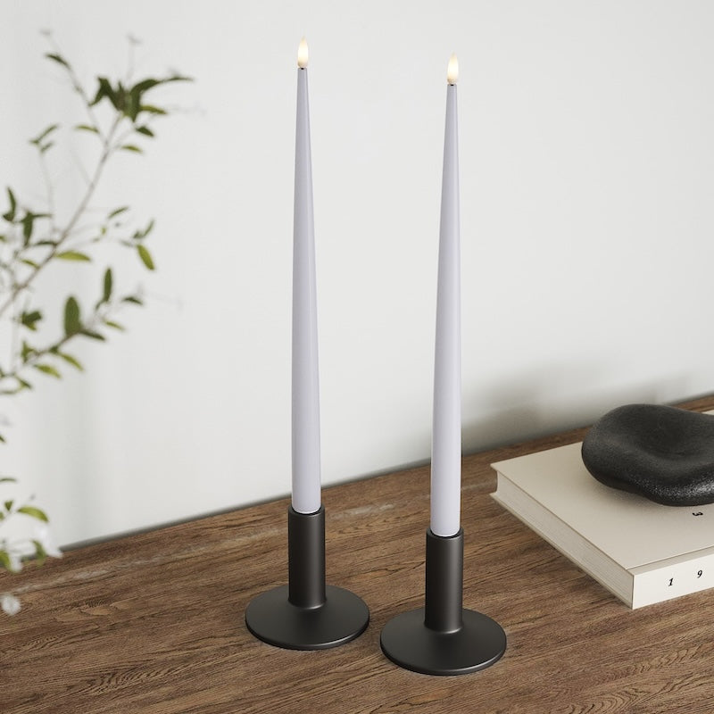 Deluxe Homeart LED Kertelys med Lak, 2 stk 38 cm Støvet blå LED kertelys 2