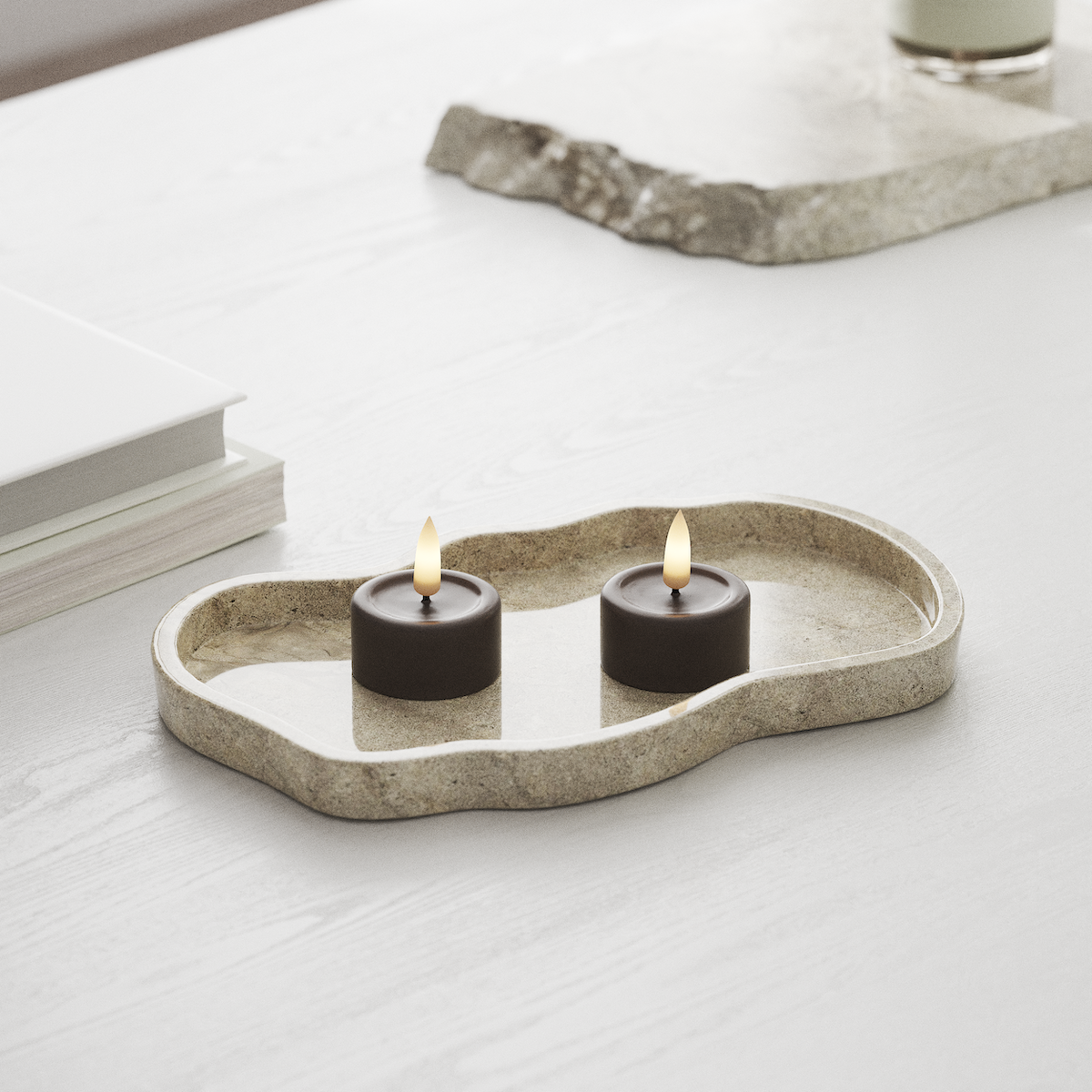 Deluxe Homeart LED Vela de té 2 piezas Moca LED Vela de té 1