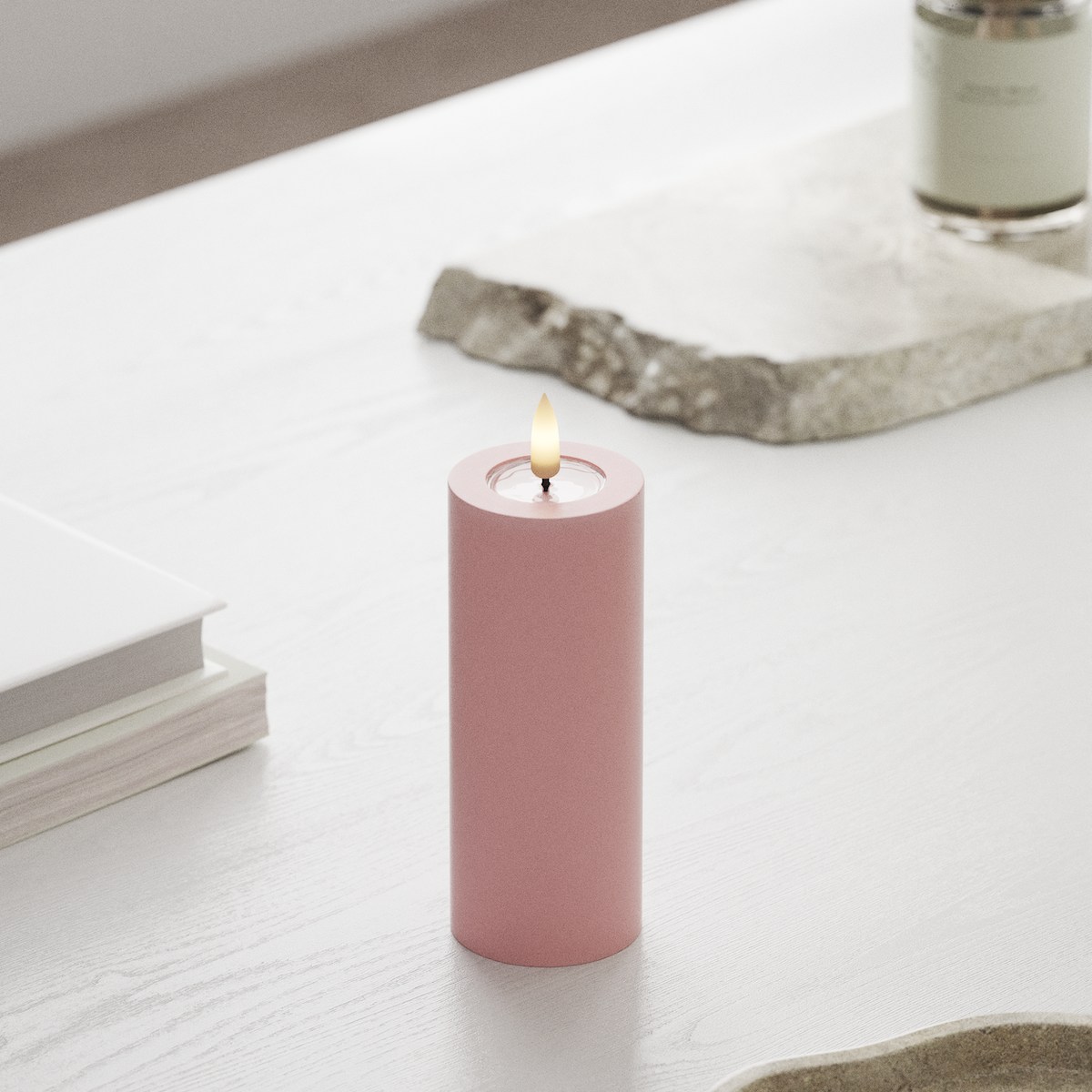 Deluxe Homeart LED Vela pilar Ø5x12,5cm Rosa claro LED Vela pilar 1