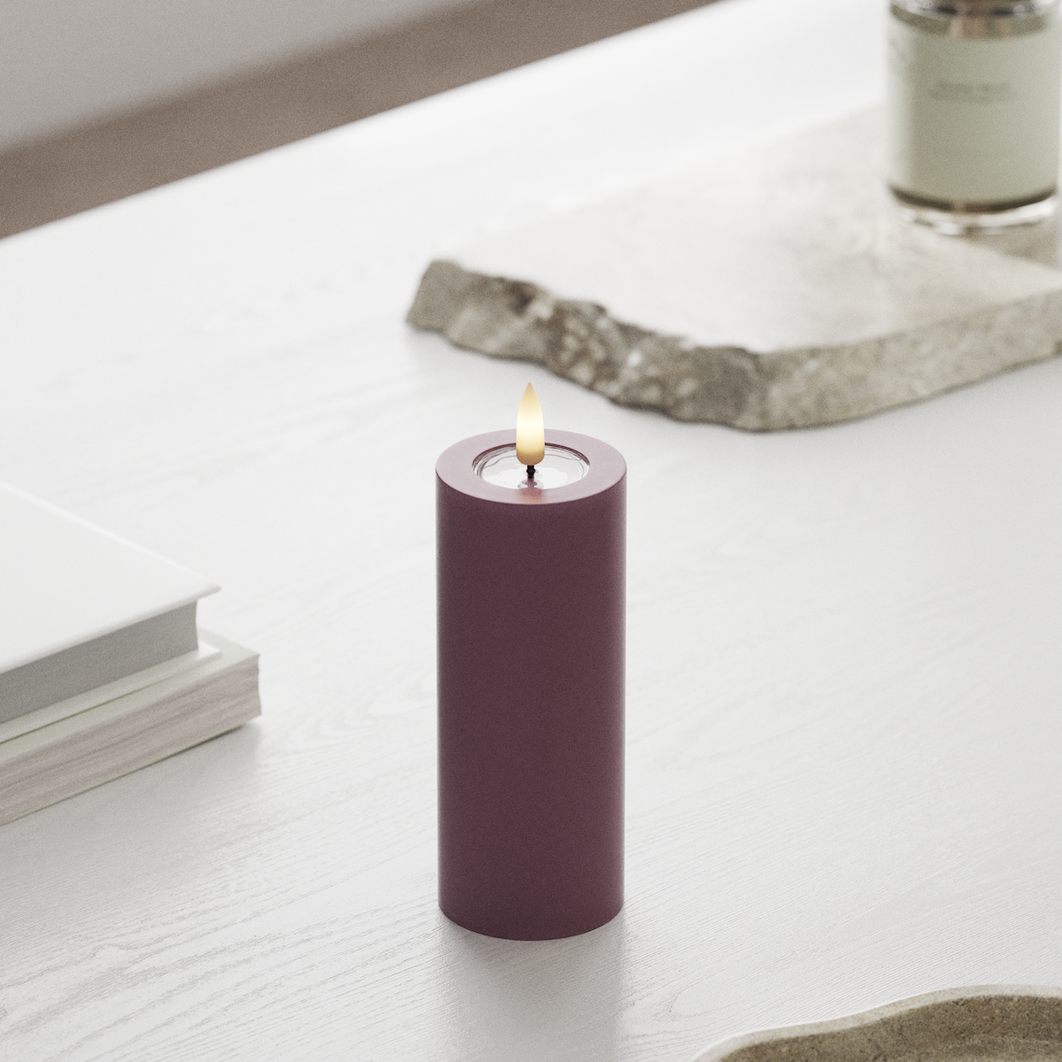 Deluxe Homeart LED Vela pilar Ø5x12,5cm Púrpura claro LED Vela pilar 1