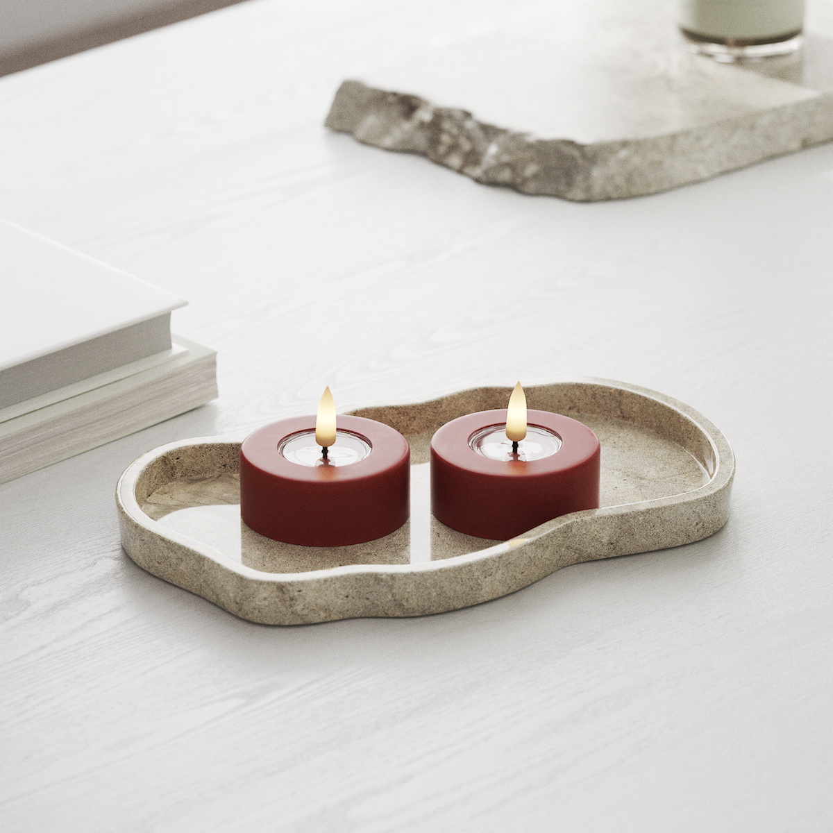 Deluxe Homeart LED Jumbo Fyrfadslys 2 stk. Store Rød LED jumbo fyrfadslys 1