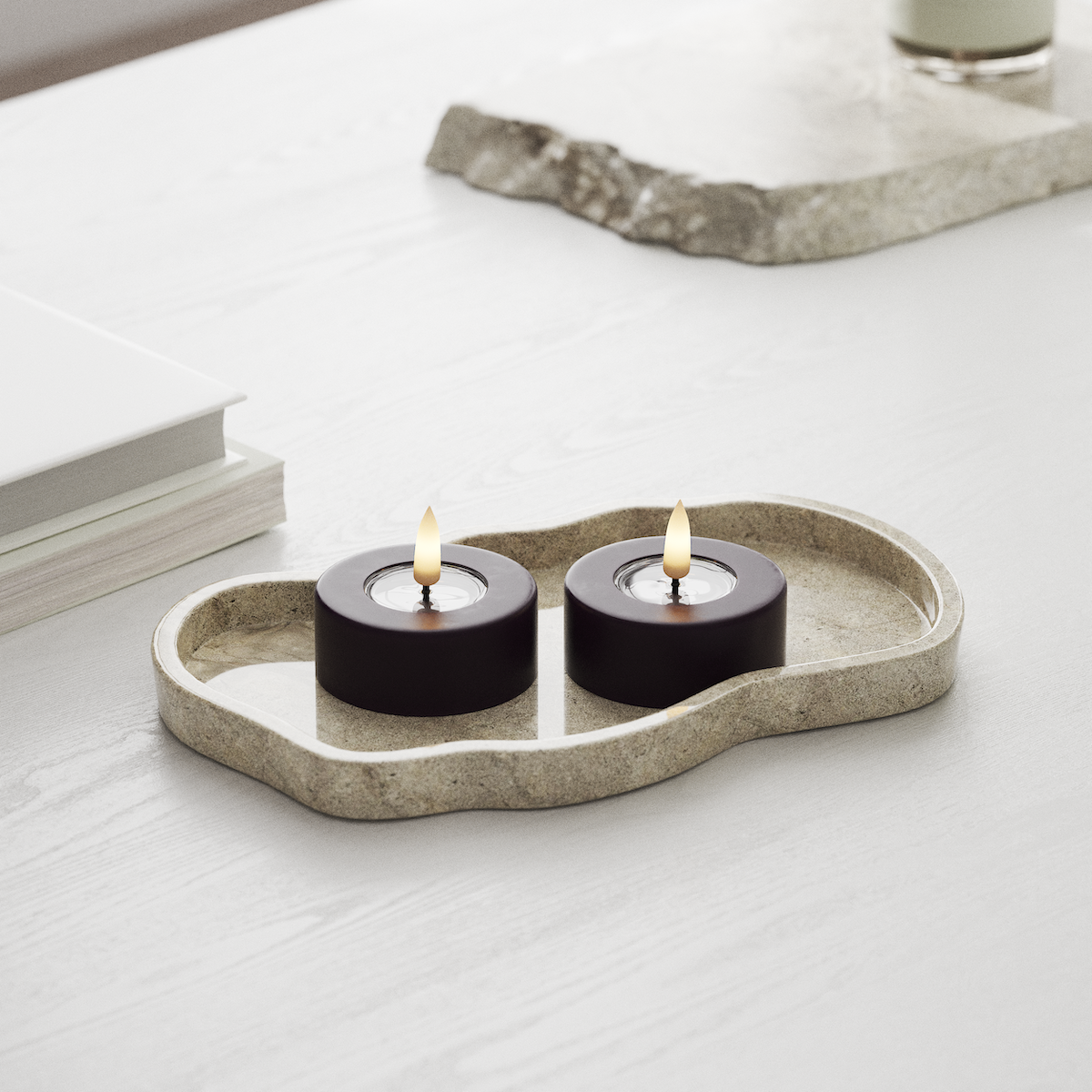 Deluxe Homeart LED Jumbo Värmeljus 2 stycken Large Mörklila LED jumbo Värmeljus 1