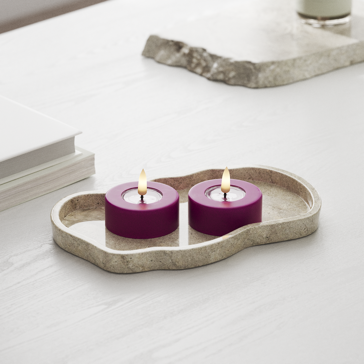 Deluxe Homeart LED Jumbo Fyrfadslys 2 stk. Store Violet LED jumbo fyrfadslys 1