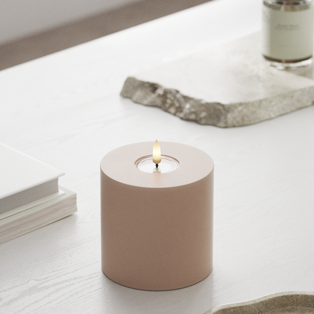 Deluxe Homeart LED Vela pilar Ø10x10cm Rosa LED Vela pilar 1