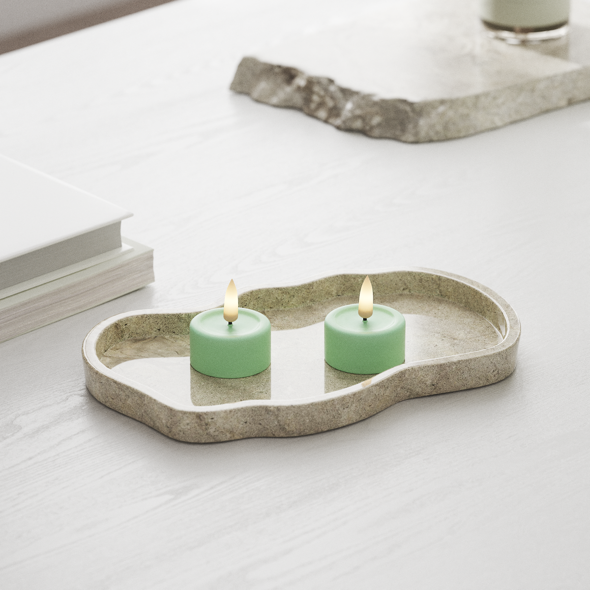 Deluxe Homeart LED Vela de té 2 piezas Menta LED Vela de té 1