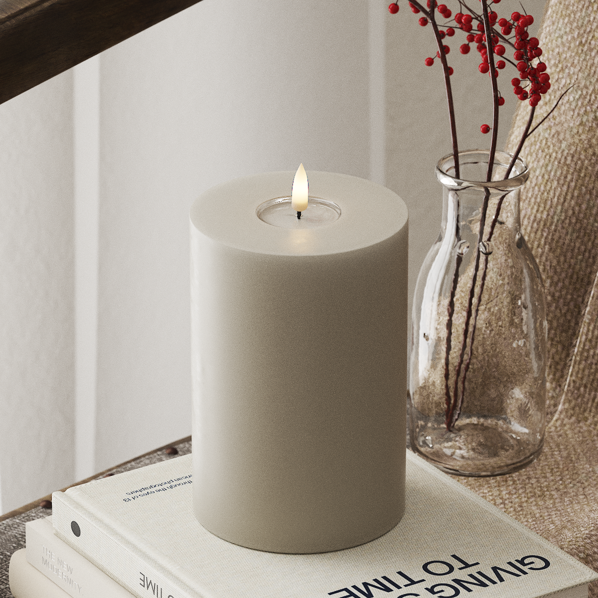 Deluxe Homeart LED Vela pilar Ø10x15cm Arena LED Vela pilar 4