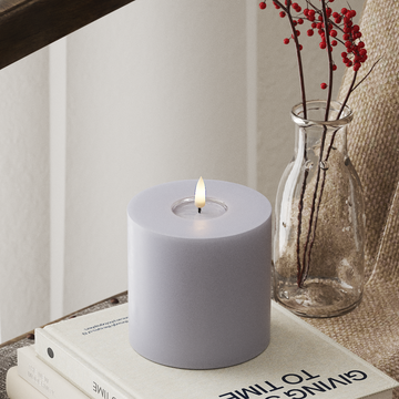 Deluxe Homeart LED Vela pilar Ø10x10cm Azul empolvado LED Vela pilar 4