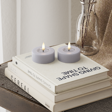 Deluxe Homeart LED gigante Vela de té 2 piezas grandes Azul empolvado LED gigante Vela de té 4