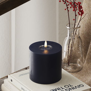 Deluxe Homeart LED Bloklys Ø 10 x 10 cm Kongeblå LED bloklys 4