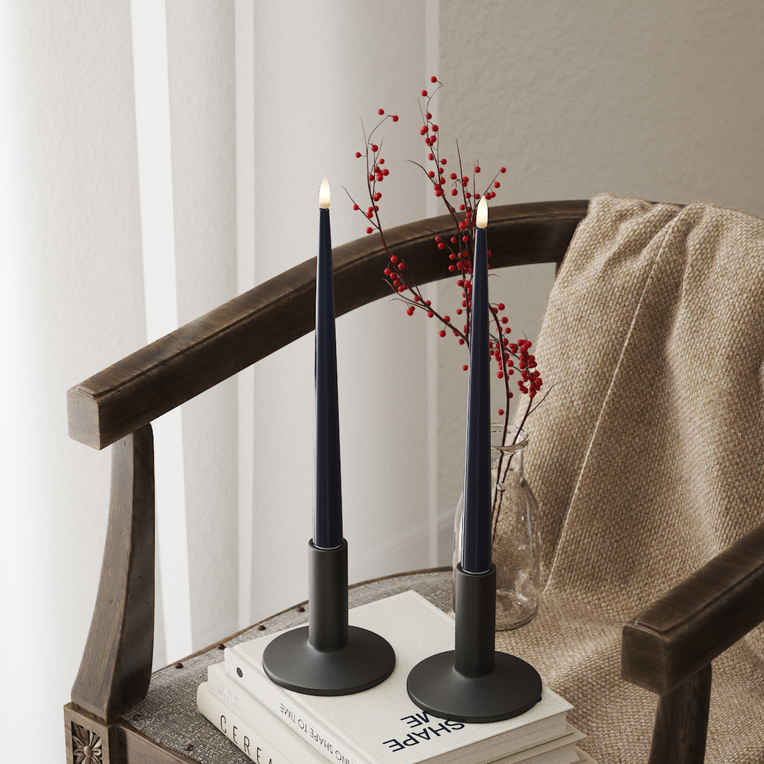 Deluxe Homeart LED Ljus Med Lack med Lack, 2 st 28 cm Kungsblå LED Ljus Med Lack 4