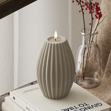 Deluxe Homeart LED Vela acanalada Fondo 10 x Alto 15 cm Arena LED Vela acanalada 4