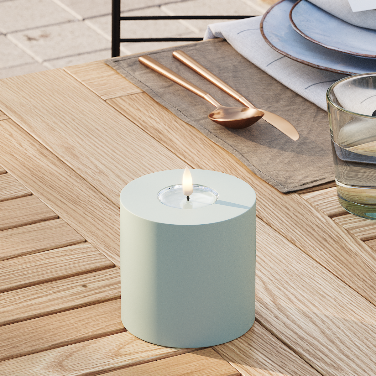 Deluxe Homeart Välis-LED plokkvalgusti Ø 10 x 10 cm Salveiroheline LED-välisvalgusti plokivalgusti 3