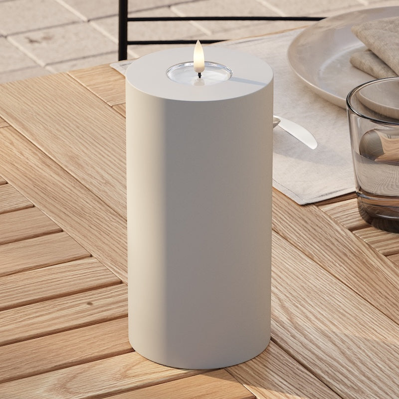 Deluxe Homeart Udendørs LED Bloklys Ø 10 x 20 cm Sand