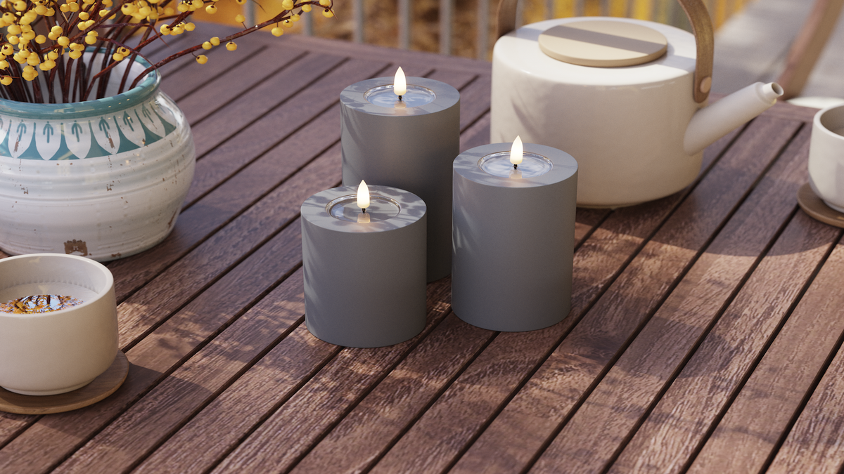 Luces al aire libre LED Vela pilar Con LED LED realista