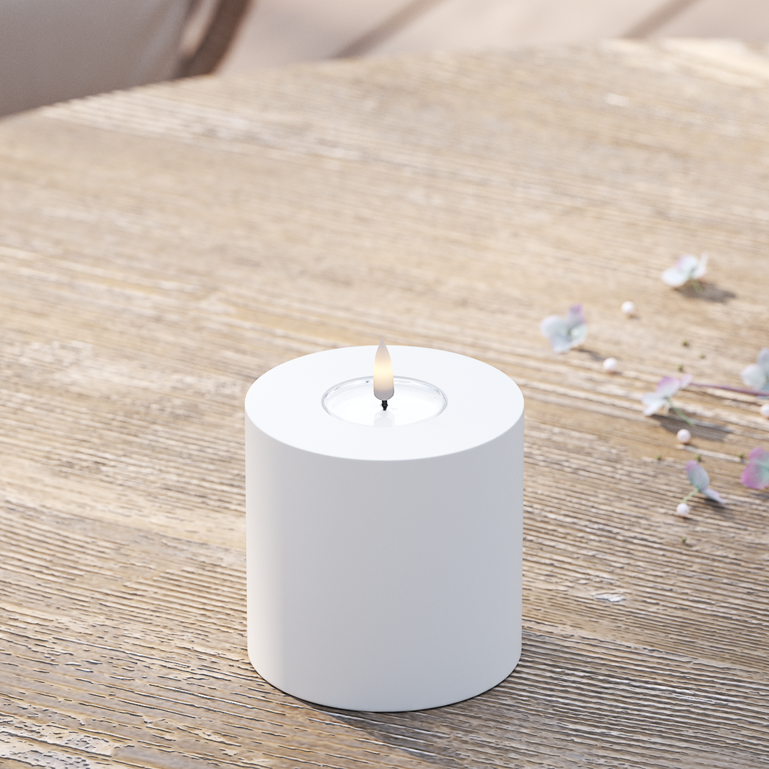 Deluxe Homeart Utomhus LED Blockljus Ø 10 x 10 cm Vit LED utomhusljus Blockljus 2