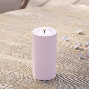 Deluxe Homeart LED al aire libre Vela pilar Ø7,5x15cm Rojo empolvado luz exterior LED Vela pilar 2