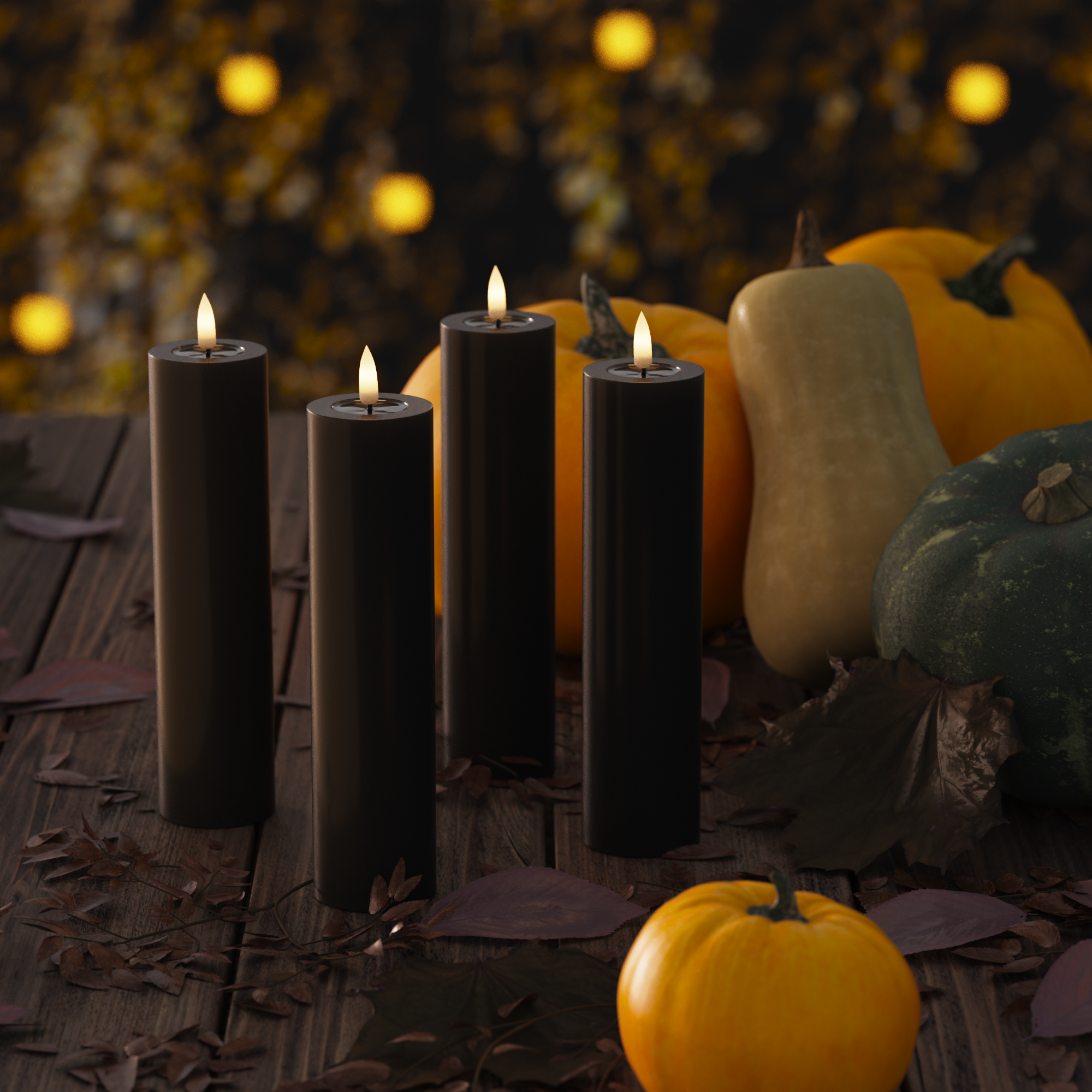 LED bloková světla Ø 5 x 20 cm Černá - 4 ks