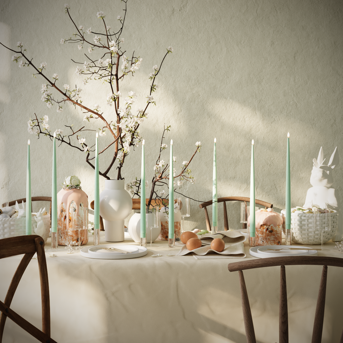 Deluxe Homeart LED Kertelys pakke - Mint - 8 stk 38 cm kertelys pakke 1