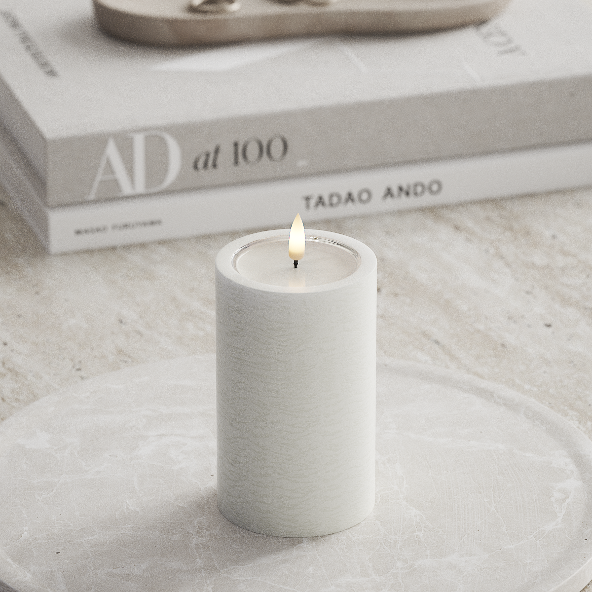 Deluxe Homeart Unique LED Blockljus D 7,5 x 12,5 cm Vit unique Blockljus 1