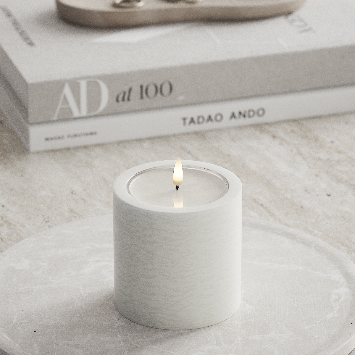 Deluxe Homeart Unique LED Blockljus D 10 x 10 cm Vit unique Blockljus 1